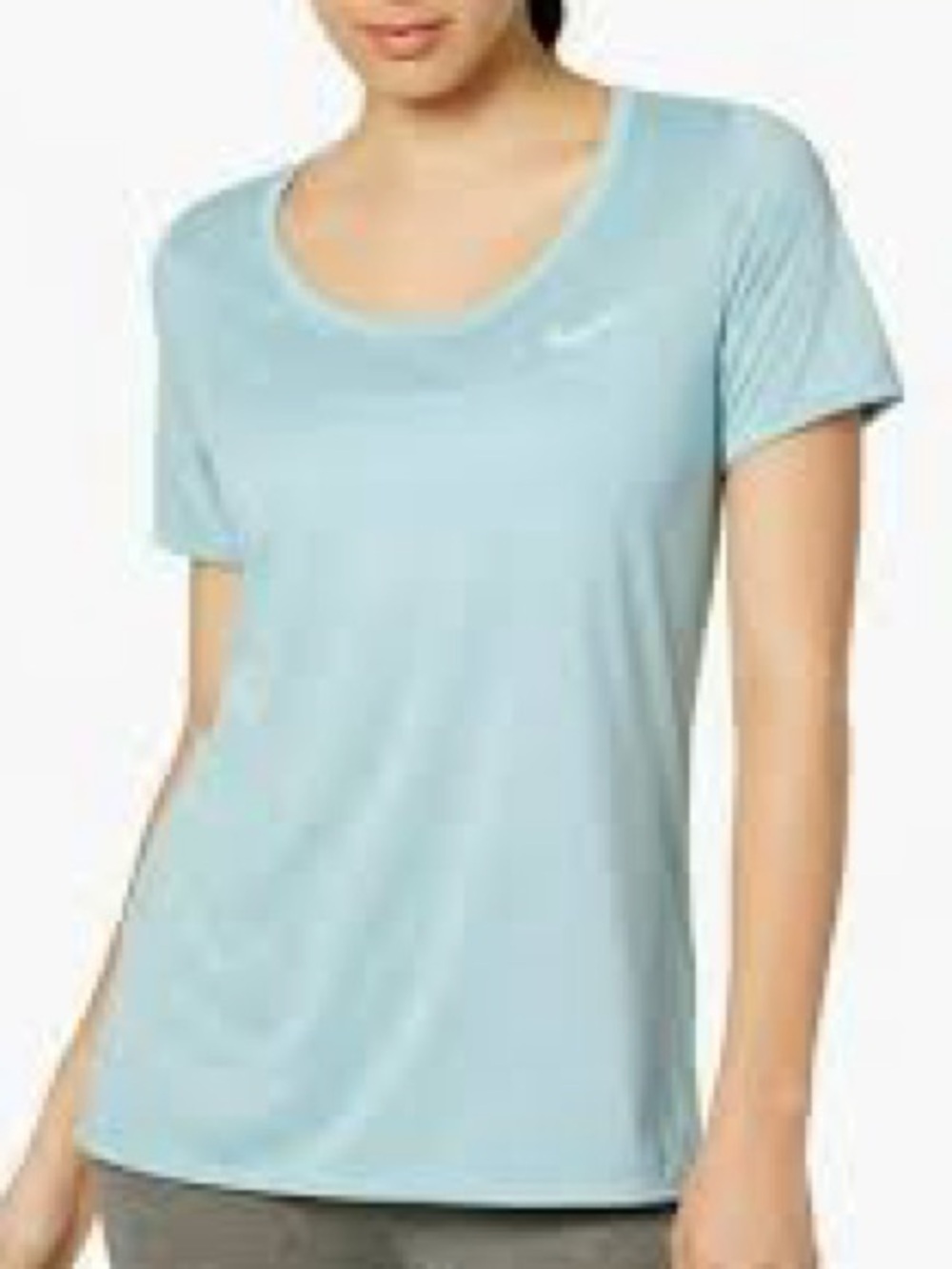 Nike Women’s Light Blue Scoop Neck Short Sleeve Tee - Performance Top
